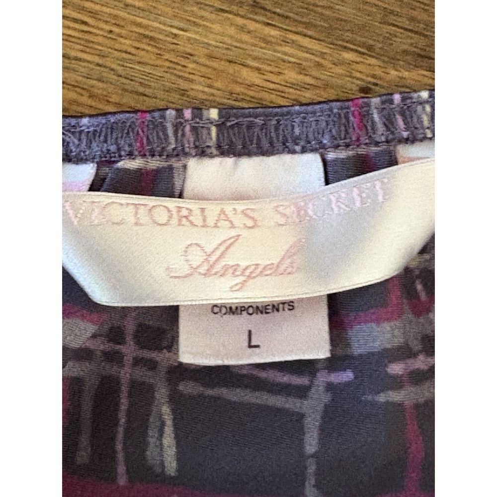 Victorias Secret  Angels Chemise Babydoll Nightgown Womens Size Large Plaid Lace - Picture 2 of 16